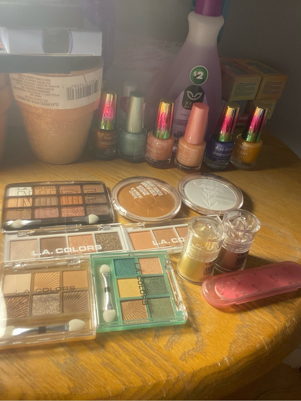 L.A. Colors Eyeshadow Palettes with Green, Peach & Neutral Shades